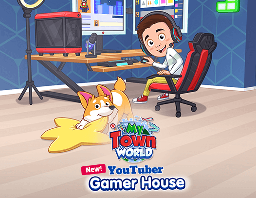 Unlock the new Youtuber Gamer House in My Town: World in-app shop!